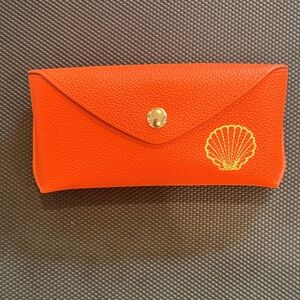Orange Shell-Accent Leather Eyewear Case